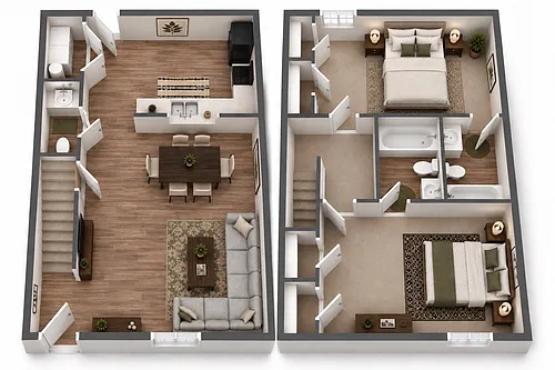 Floor plan 2 Bedroom Townhouse