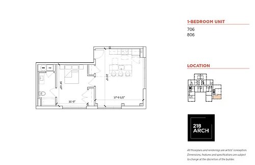 Floor plan One Bedroom