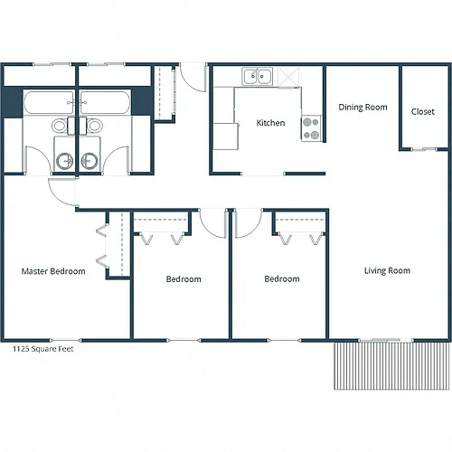 Floor plan Three Bedroom 32A