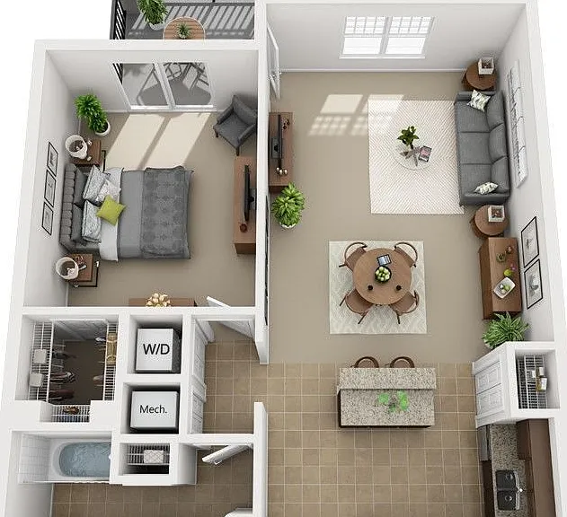 Urbana - A1.1 - 1 Beds - 1 Baths - 821 Sq. ft.