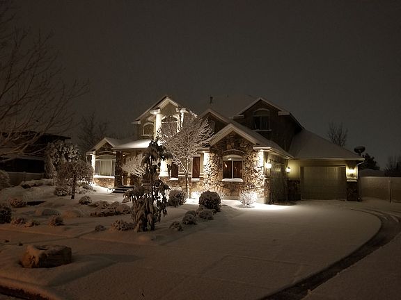 Front of home at night