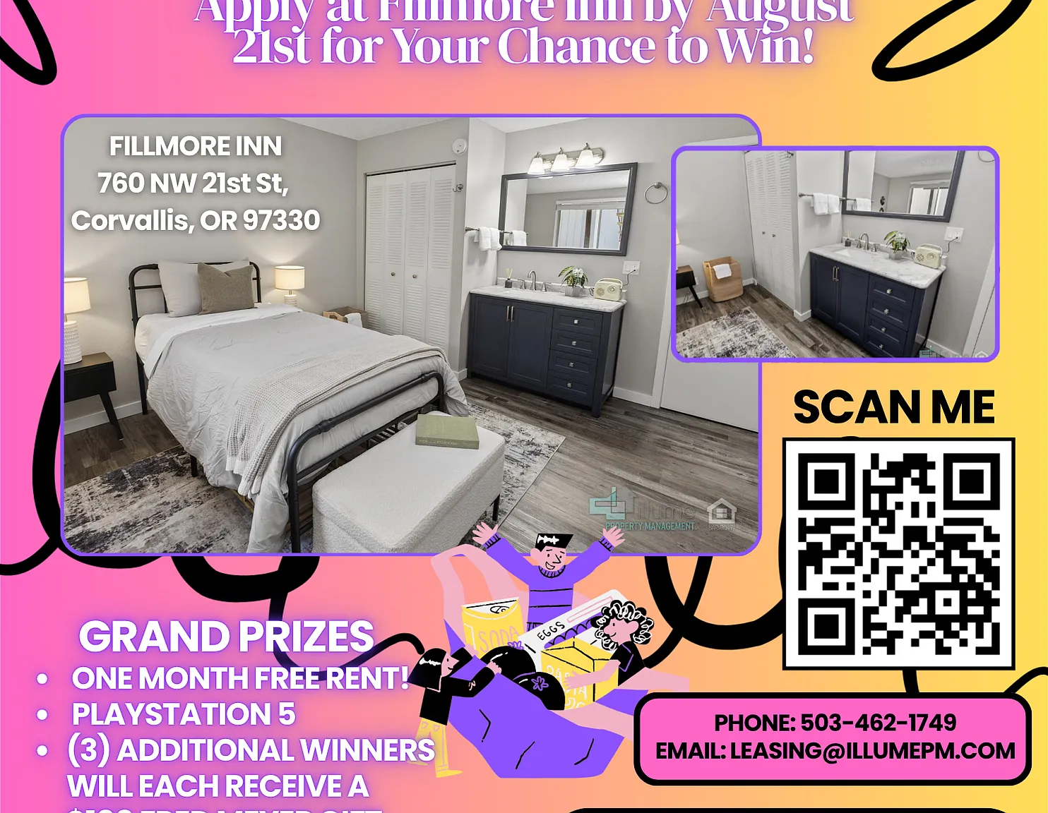 Win FREE Rent, a PS5 & More! - Apply at Fillmore Inn by August 21st for Your Chance to Win! — Photo 2