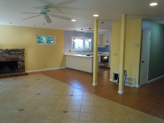 Great room, kitchen and entryway, facing northwest.