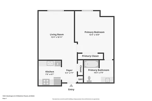 Floor plan 1 BEDROOM