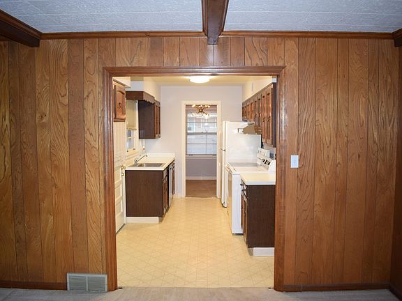 Kitchen opens to den