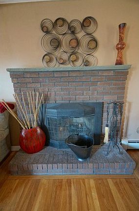 Wood burning fireplace