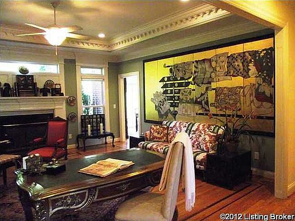 Living room with hardwood fl