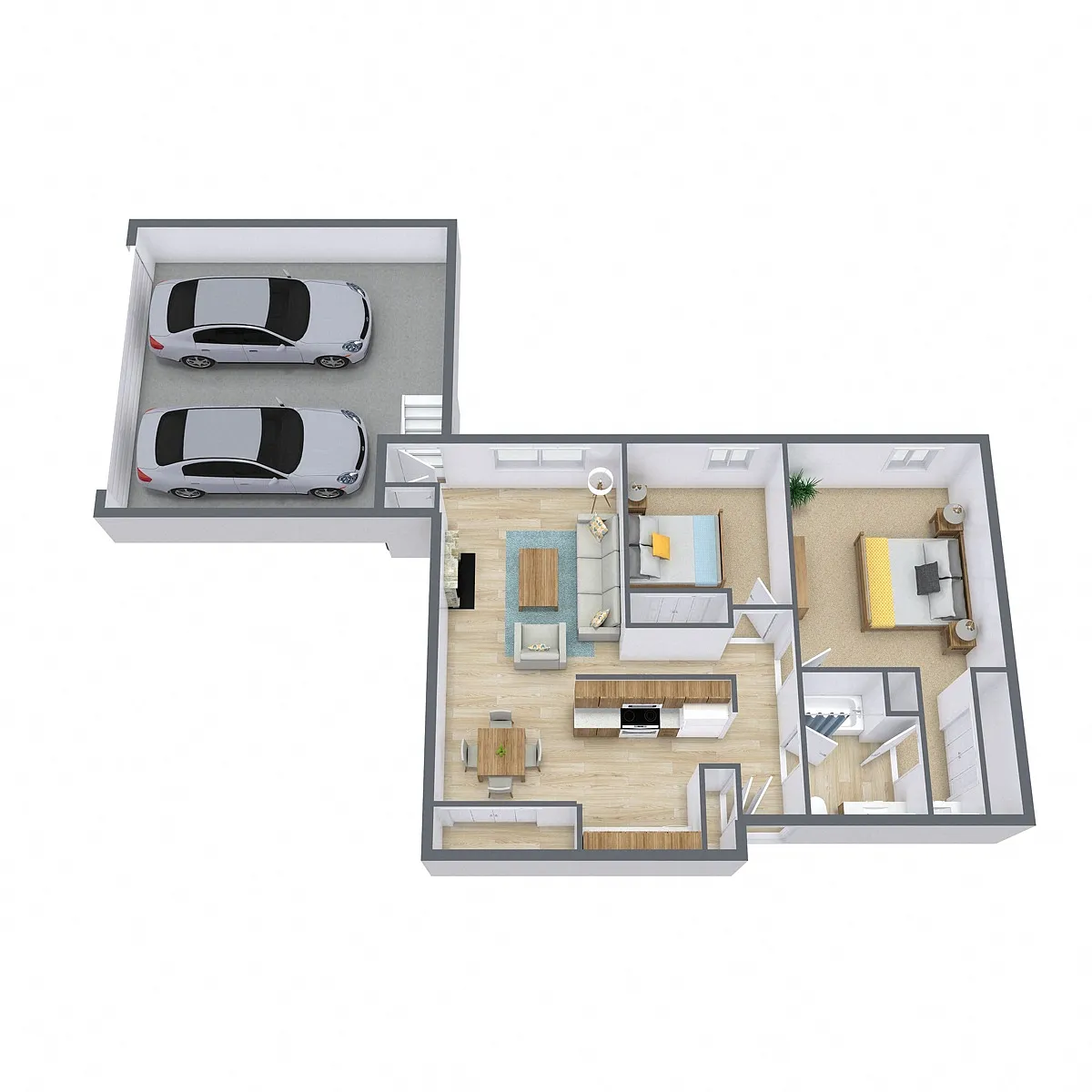 Floor plan Two Bedroom 21B