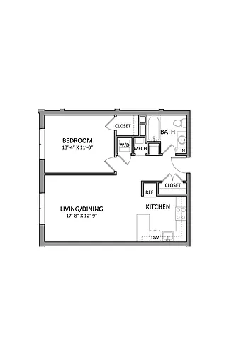 Floor plan Flats at 131 A1A | 1 Bed | 1 Bath