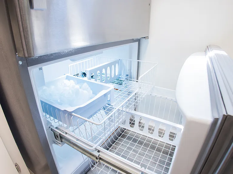 Freezer drawer with ample storage and built in ice maker