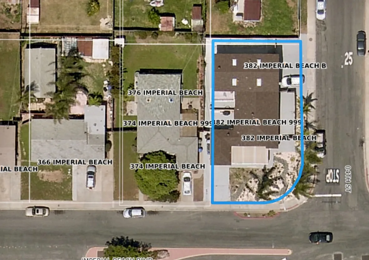Corner lot, 2 driveways, parking for 5! - 382 Imperial Beach Blvd