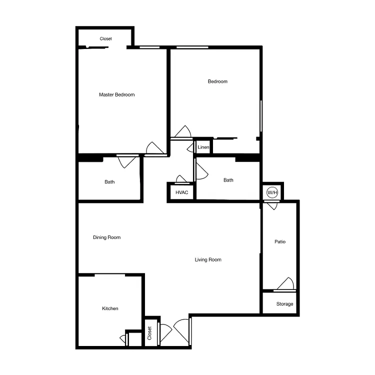 Floor plan 2 Bedroom 2 Bathroom