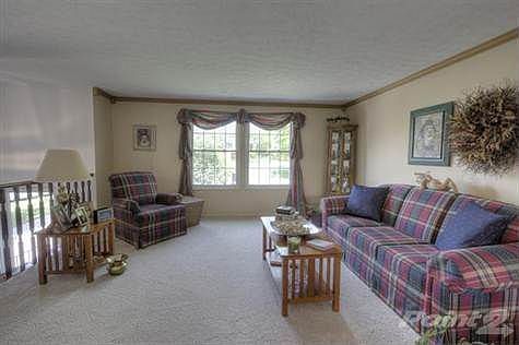 The great room is flooded with natual light that pours throught the large double view windows. The space of this room is comfortable and offers plush clean carpet and crown molding accents throughout.