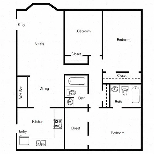 Floor plan C1 3 BED | 2 BATH