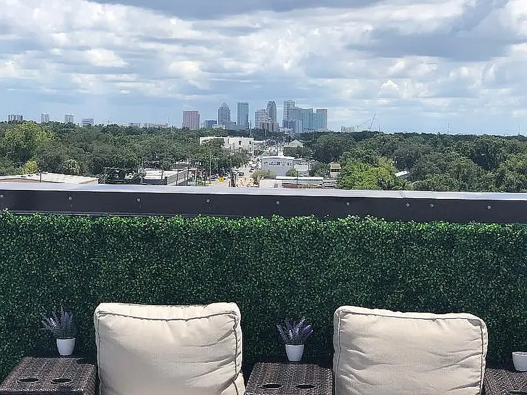 Hanging out in style on rooftop