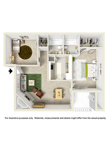 Floor plan Two Bed Two Bath
