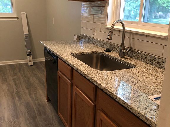 Kitchen view from side entry door