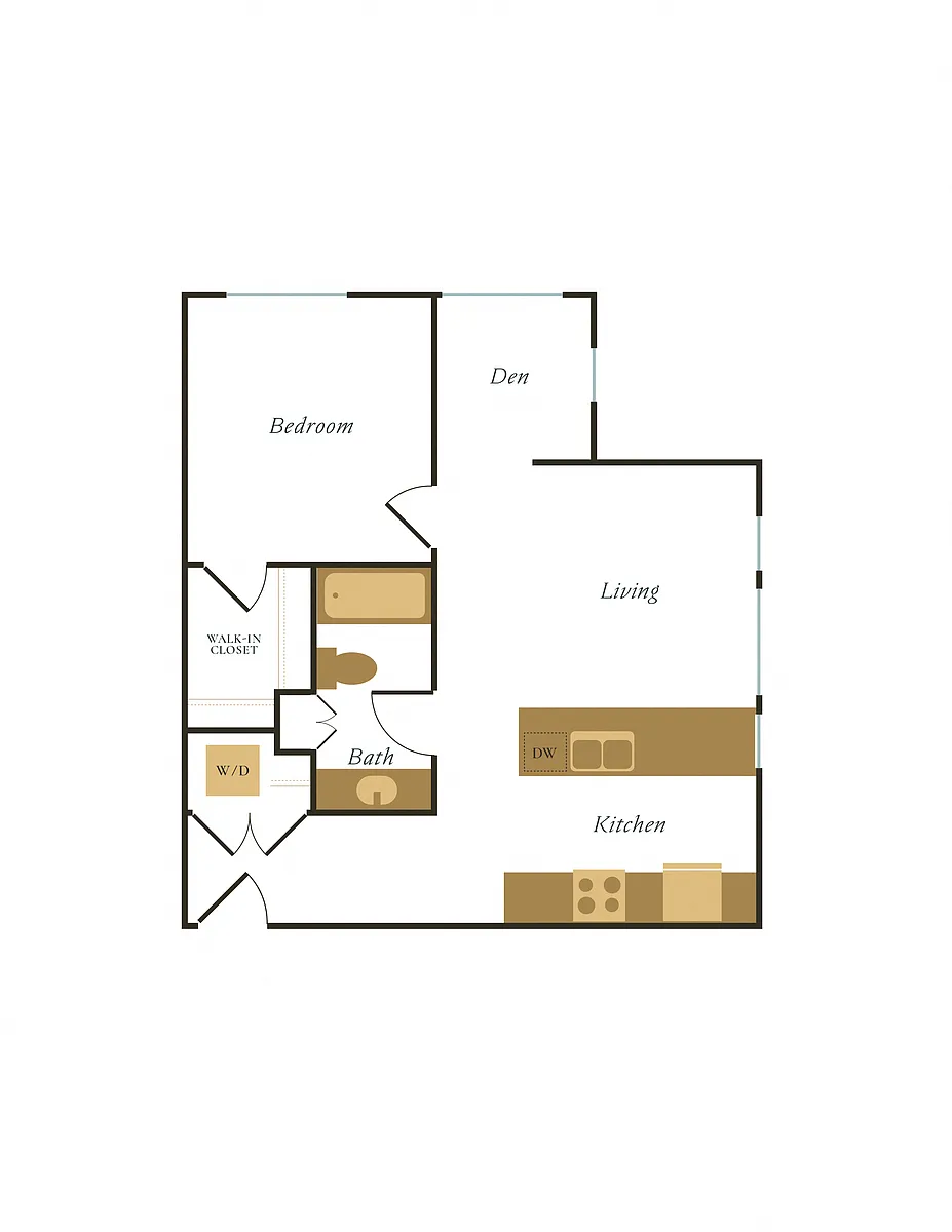 Floor plan 1x1 + Den - A