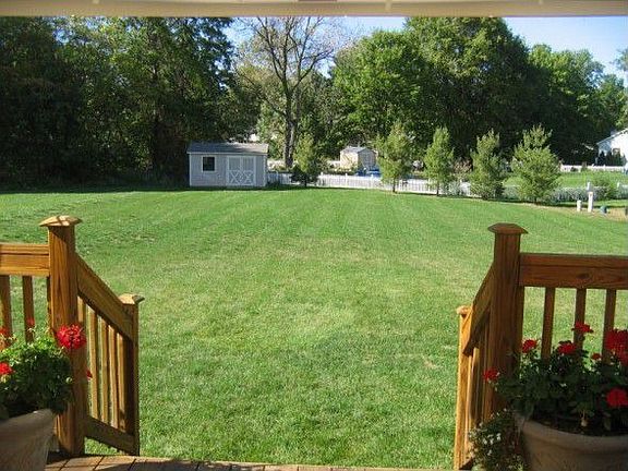 Deck overlooking back yard