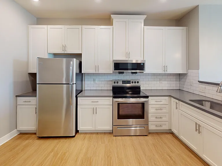 The Pleasant kitchen lives up to its name with a spacious layout and stainless steel appliances, including a glass-top stove, microwave range, and dishwasher. The Pleasant kitchen lives up to its name with a spacious layout and stainless steel appliances,