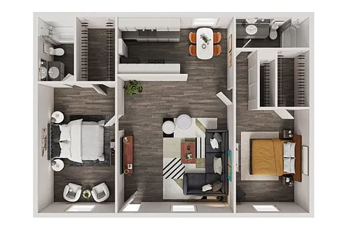 Floor plan 2 bed/2 bath Magnolia