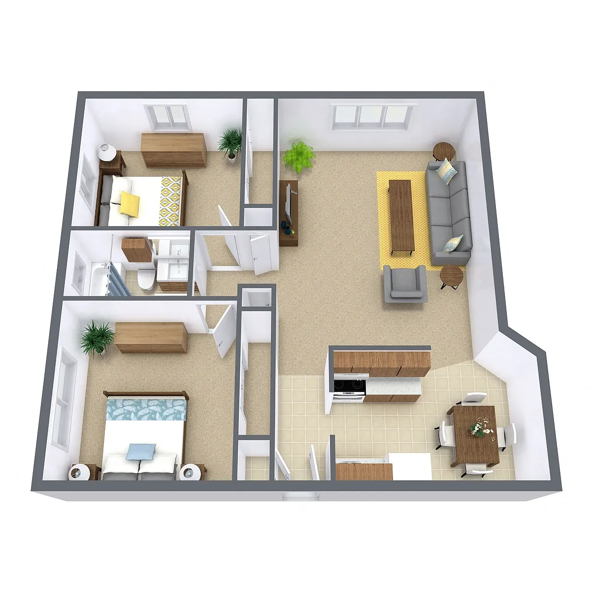Floor plan Two Bedroom 21A