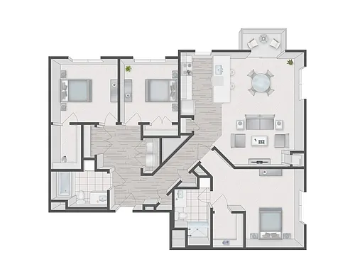 Floor plan 3 Bedroom 2 Bath