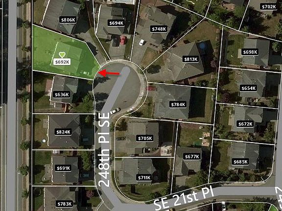 Aerial view of house location