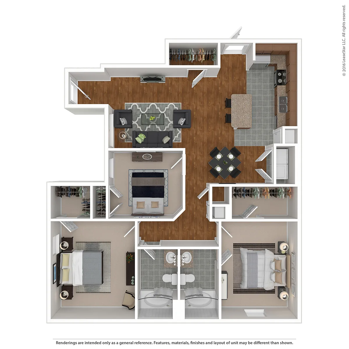 Floor plan 3 BR Designer Terrace Garage