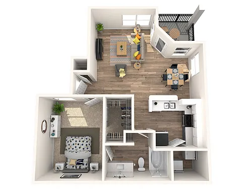 Floor plan 1x1 Platinum