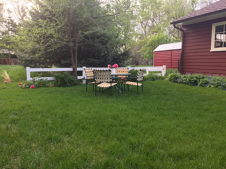 Backyard, extends to the far wooden fence in this photo