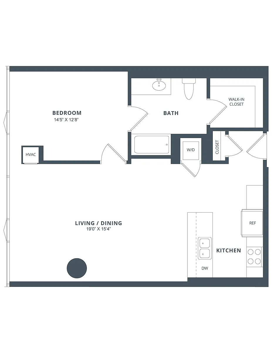 Floor plan 1 Bed/1 Bath-A15