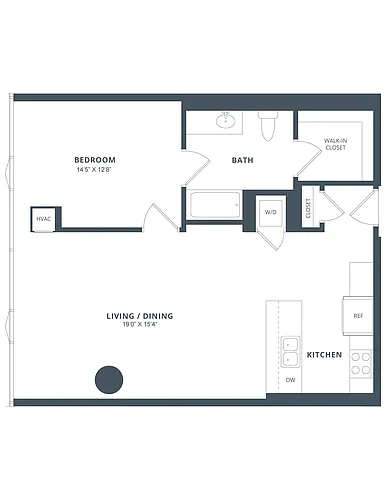 Floor plan 1 Bed/1 Bath-A15