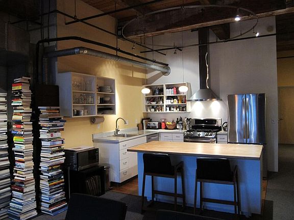 kitchen, large butcher block island