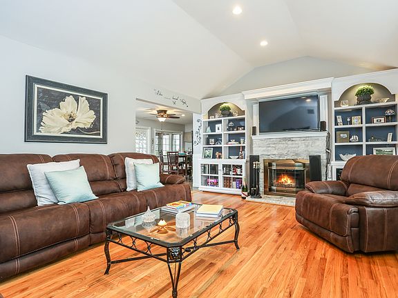 Living room with fireplace