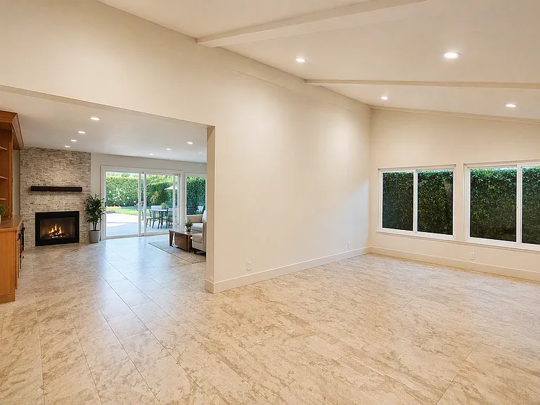 Looking from great room to Living and backyard.