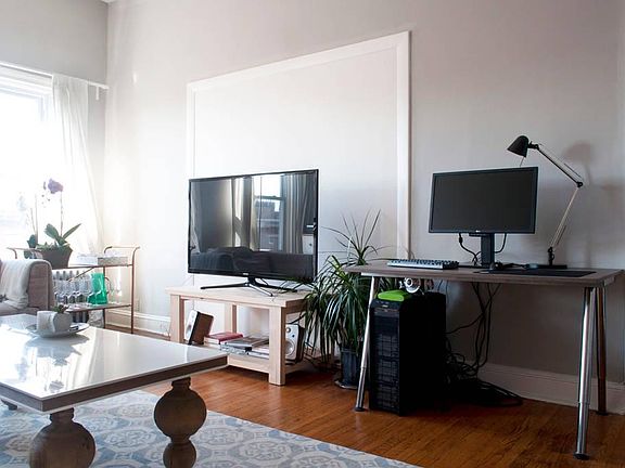 Main room faces south. Gets sun all day when sun is shining.