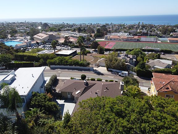 Aerial view facing the ocean