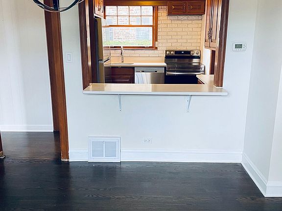 View of kitchen from dining room