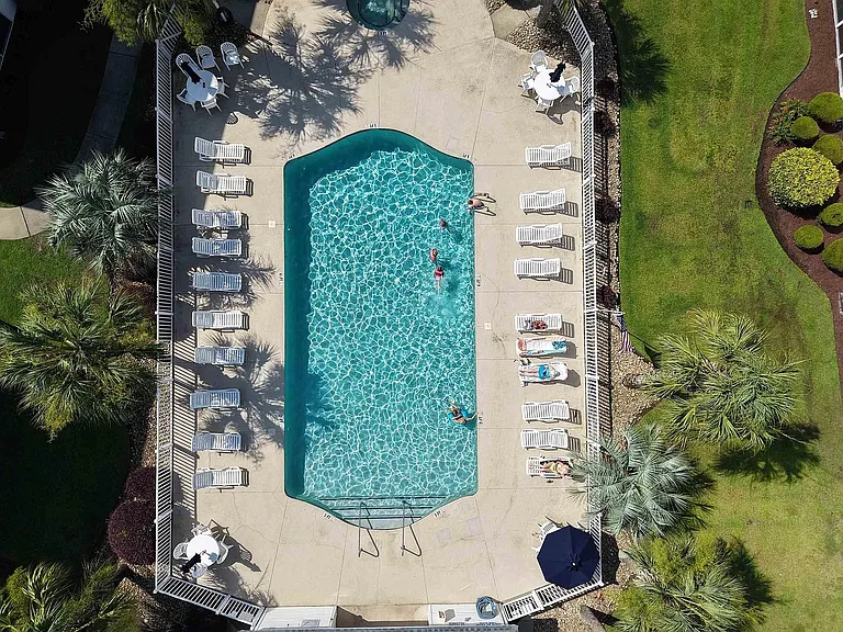 Two pools and hot tubs, one kiddie pool