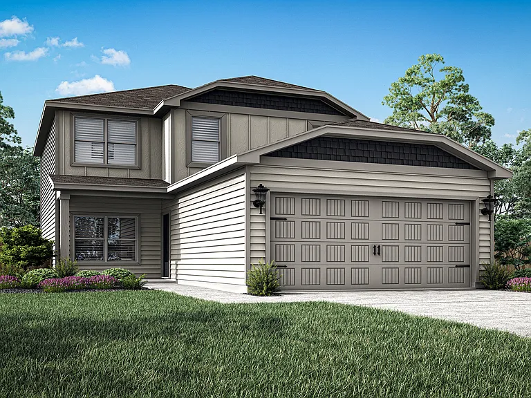 Rendering of the two-story Primrose floor plan.