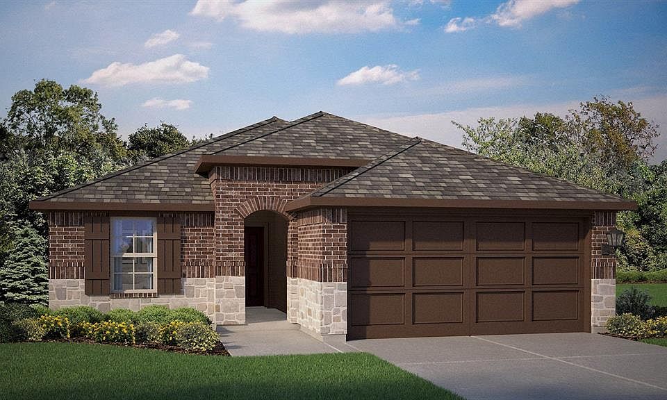 Front Elevation- D.R. Horton''s Baxter floor plan Elevation B- All Home and community information, including pricing, included features, terms, availability and amenities, are subject to change at any time without notice or obligation. All Drawings, pictures, photographs, video, square footages, floor plans, elevations, features, colors and sizes are approximate for illustration purposes only and will vary from the homes as built.