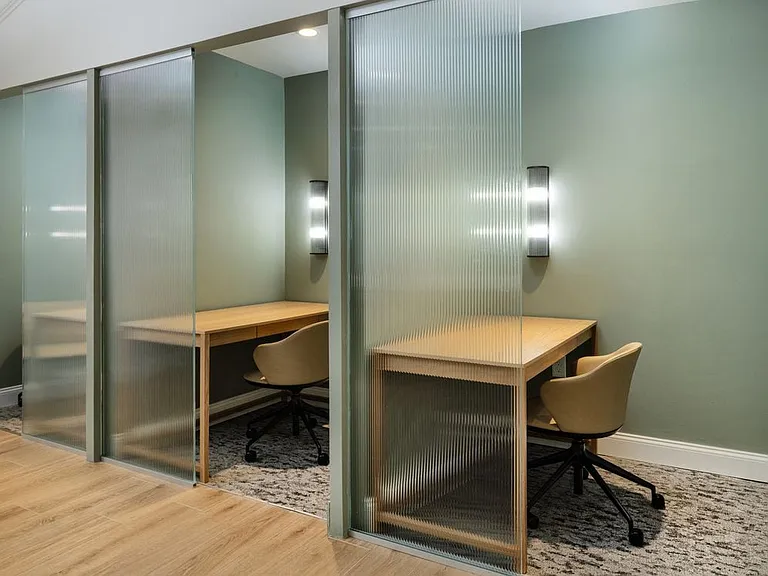Resident lounge with work pods