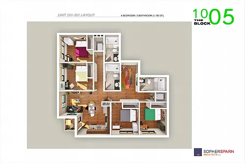 Floor plan 4 Bed 3 Bath
