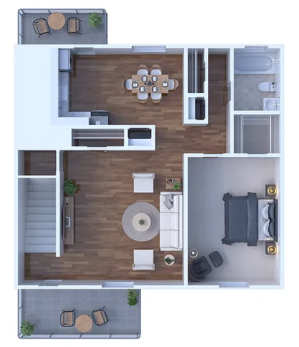 Floor plan 1 Bed 1 Bath Renovated