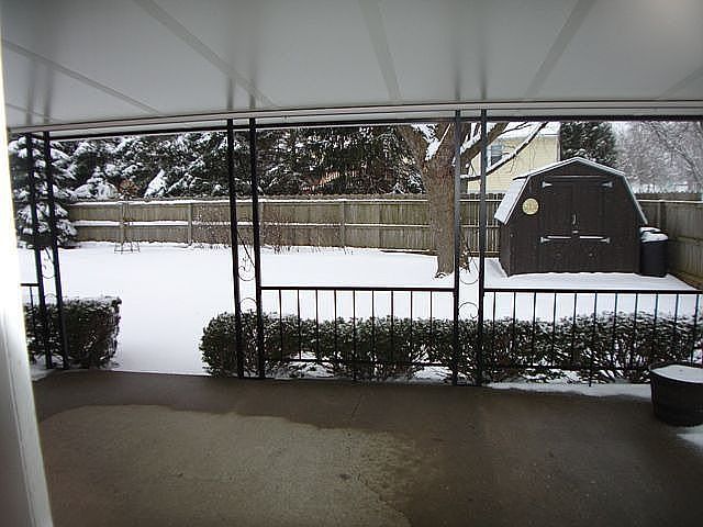 Covered Patio in fenced yard