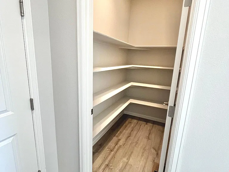 Garage door entry and pantry
