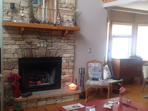 Wood burning fireplace