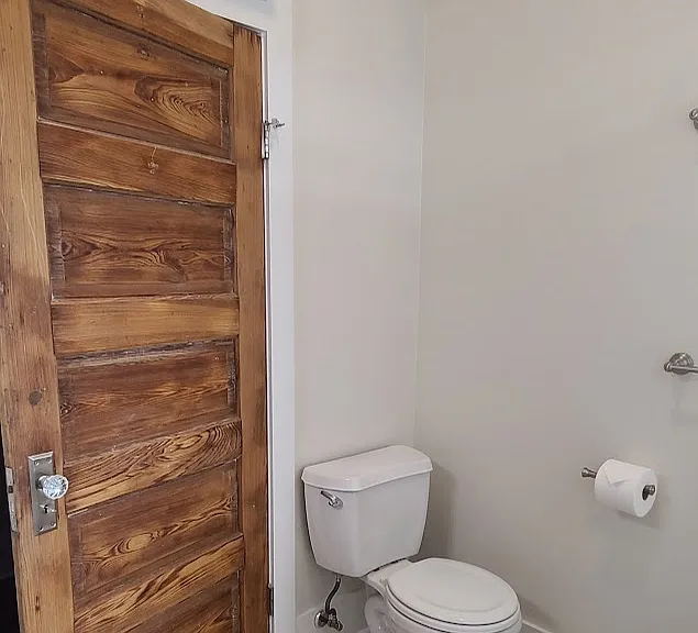 Bathroom with architectural detail.