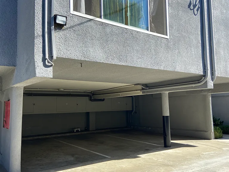 Parking space with storage above